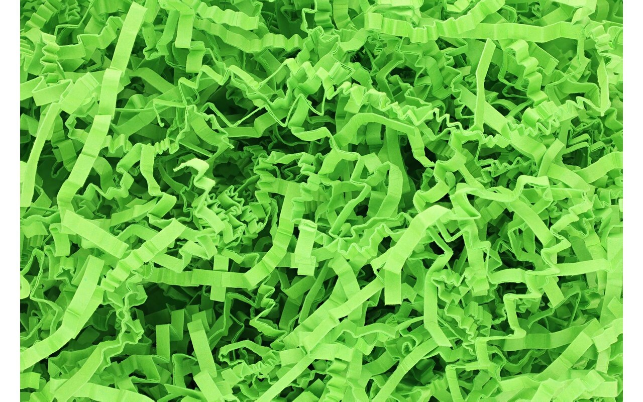 Essentials by Leisure Arts Crinkle Shred Bag, Lime, 2oz Shredded Paper Filler, Crinkle Cut Paper Shred Filler, Box Filler, Shredded Paper for Gift Box, Paper Crinkle Filler, Box Filling